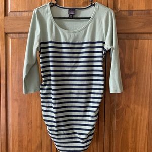Maternity three quarter length tee with stripes